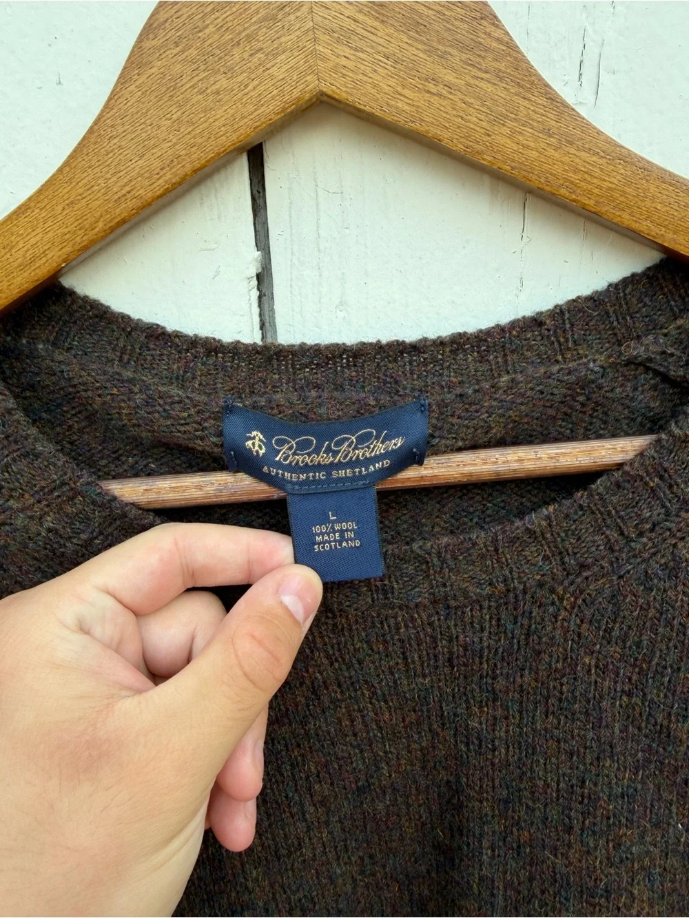 Brooks Brothers Brown Crewneck Knit Sweater